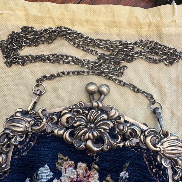 Floral Tapestry Handbag with Silver Accents - Picture 6 of 10